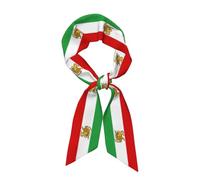 QUWJLK Emblema Iran Leone e Sole Bandiera Iran a righe per capelli e collo Sciarpa lunga e sottile in raso setoso Sciarpa per borsetta