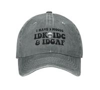 QUWJLK IDK IDC & Idgaf Cappello Divertente Teschio retrò in Cotone