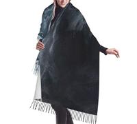QUWJLK Sciarpa con frange in finto cashmere da donna Angelo a morte, demone e tenebre, coperta oversize, scialle, poncho, sciarpe grandi e morbide alla moda per autunno e inverno