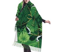 QUWJLK Sciarpa con nappe e motivo di uccellini nell'erba, scialle spesso e caldo da donna lavorato a maglia, adatto per gli spostamenti quotidiani e le gite in vacanza.
