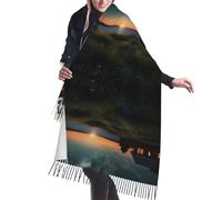 QUWJLK Sciarpa con nappe e motivo Sogno di una notte d'estate, calda e spessa sciarpa da donna in maglia, adatta per gli spostamenti quotidiani e le gite in vacanza.