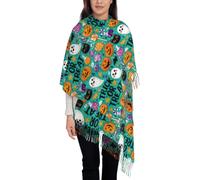 QUWJLK Sciarpa da donna effetto cashmere con nappe - Dolcetto o scherzetto1