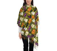 QUWJLK Sciarpa da donna effetto cashmere con nappe - Dolcetto o scherzetto2
