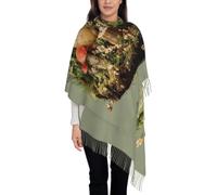 QUWJLK Sciarpa da donna effetto cashmere con nappe - Patata e fiore