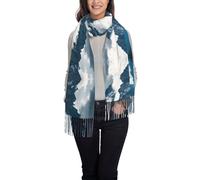 QUWJLK Sciarpa da donna, leggera e morbida, con sfumature da sogno, a squame di sirena, calda e invernale, con frange.