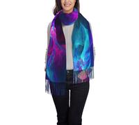 QUWJLK Sciarpa e scialle in cashmere con nappe e farfalle blu, leggeri e alla moda, perfetti come regalo per le donne.