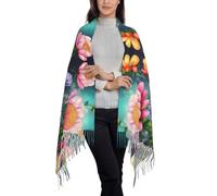 QUWJLK Sciarpa e scialle in cashmere con nappe, perfetti per dipingere fiori con diamanti, leggeri e alla moda, ideali come regalo per le donne.