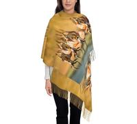 QUWJLK Sciarpa lunga con nappe e stampa di una mandria di cervi della savana africana, calda sciarpa a righe verticali, un accessorio alla moda per l'autunno e l'inverno.