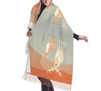 QUWJLK Una robusta sciarpa con nappe e motivo a cervo, uno scialle spesso e caldo da donna lavorato a maglia, adatto per gli spostamenti quotidiani e le gite in vacanza.