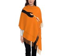 QUWJLK Una sciarpa lunga con nappe stampata con motivo a cucchiaio d'argento, uno scialle caldo a righe verticali, un accessorio alla moda per l'autunno e l'inverno.