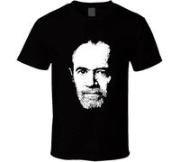 quwomu George Carlin Men's Black Tee American Stand-Up Comedian Actor Fan Gift