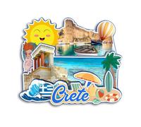 Quwsne Calamita da frigo Creta Grecia Calamita per frigorifero Città Souvenir da viaggio Regali turistici Regali 3D classici monumenti artigianali fatti a mano decorazioni per la casa -3839