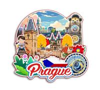 Quwsne Calamita da frigorifero a Praga ceca, souvenir da viaggio in città, regali turistici, 3D, monumenti classici, artigianato fatto a mano, decorazione per la casa -3899