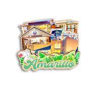 Quwsne Calamita da frigorifero Amarillo Texas USA, souvenir da viaggio, regali turistici 3D classici monumenti fatti a mano, decorazione per la casa - 862