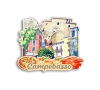 Quwsne Calamita da frigorifero Campobasso Italia magnete da frigorifero souvenir di viaggio città regali turistici 3D classici punti di riferimento artigianali fatti a mano decorazione della casa -