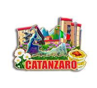 Quwsne Calamita da frigorifero Catanzaro Calabria Italia magnete da frigorifero souvenir di viaggio città regali turistici 3D classici monumenti artigianali fatti a mano decorazione della casa -93