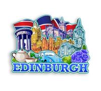 Quwsne Calamita da frigorifero Edimburgo Regno Unito, souvenir da viaggio in città, regali turistici, 3D, monumenti classici, artigianato fatto a mano, decorazione per la casa -1441