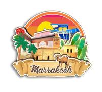 Quwsne Calamita da frigorifero Marrakech Marocco, souvenir da viaggio in città, regali turistici, 3D, monumenti classici, artigianato fatto a mano, decorazione per la casa -2975