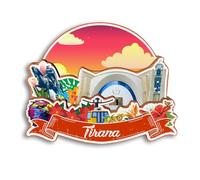 Quwsne Calamita da frigorifero per frigorifero Tirana Albania, souvenir di viaggio città, regali turistici, 3D, monumenti classici, artigianato fatto a mano, decorazione per la casa -2458