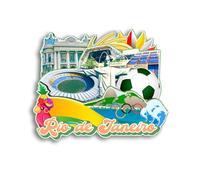 Quwsne Calamita da frigorifero Rio de Janeiro Brasile, souvenir da viaggio in città, regali turistici, 3D, monumenti classici, artigianato fatto a mano, decorazione per la casa, 946