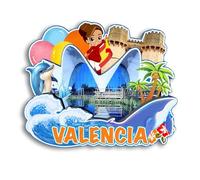 Quwsne Calamita da frigorifero Valencia Spagna magnete da frigorifero souvenir di viaggio città regali turistici 3D classici punti di riferimento artigianali fatti a mano decorazione della casa -3555