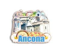 Quwsne Calamita per frigorifero Ancona Italia, souvenir da viaggio in città, regali turistici, 3D, monumenti classici, artigianato fatto a mano, decorazione per la casa, 1203
