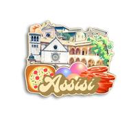 Quwsne Calamita per frigorifero Assisi Italia, souvenir da viaggio in città, regali turistici, 3D, monumenti classici, artigianato fatto a mano, decorazione per la casa, 1133
