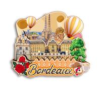 Quwsne Calamita per frigorifero Bordeaux Francia Calamita da frigorifero souvenir da viaggio in città regali turistici 3D classici punti di riferimento artigianali fatti a mano decorazione della casa