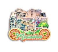Quwsne Calamita per frigorifero Messina Italia, souvenir da viaggio in città, regali turistici, 3D, monumenti classici, artigianato fatto a mano, decorazione per la casa, 1107