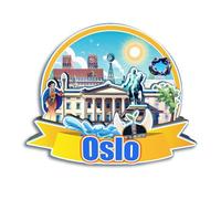 Quwsne Calamita per frigorifero Oslo Norvegia, souvenir di viaggio in città, regali turistici, 3D, monumenti classici, artigianato fatto a mano, decorazione per la casa -3972