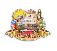 Quwsne Calamita per frigorifero Perugia Italia magnete da frigorifero souvenir di viaggio città regali turistici 3D classici punti di riferimento artigianali fatti a mano decorazione domestica -3691