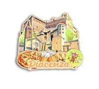 Quwsne Calamita per frigorifero Piacenza Italia, souvenir da viaggio in città, regali turistici, 3D, monumenti classici, artigianato fatto a mano, decorazione per la casa, 1193