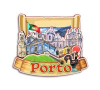 Quwsne Calamita per frigorifero Porto Portogallo, souvenir da viaggio in città, regali turistici, 3D, monumenti classici, artigianato fatto a mano, decorazione per la casa -3866