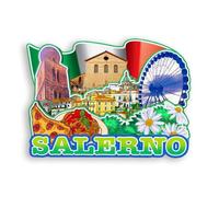 Quwsne Calamita per frigorifero Salerno Italia, souvenir da viaggio in città, regali turistici, 3D, monumenti classici, artigianato fatto a mano, decorazione per la casa -1300, QS-WC-1300