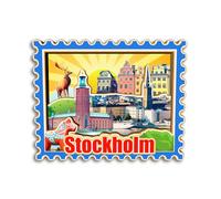 Quwsne Calamita per frigorifero Stoccolma Svezia, souvenir da viaggio, regali turistici, 3D, monumenti classici, artigianato fatto a mano, decorazione per la casa -3930