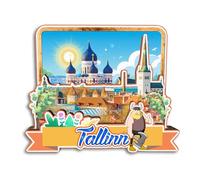 Quwsne Calamita per frigorifero Tallinn Estonia, souvenir da viaggio in città, regali turistici, 3D, monumenti classici, artigianato fatto a mano, decorazione per la casa -4003