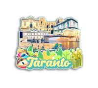 Quwsne Calamita per frigorifero Taranto Italia, souvenir da viaggio in città, regali turistici, 3D, monumenti classici, artigianato fatto a mano, decorazione per la casa, 1122, QS-CYT-1122