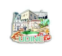 Quwsne Calamita per frigorifero Udine Italia, souvenir da viaggio in città, regali turistici, 3D, monumenti classici, artigianato fatto a mano, decorazione per la casa, 1195