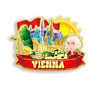 Quwsne Calamita per frigorifero Vienna Austria, souvenir da viaggio in città, regali turistici, 3D, monumenti classici, artigianato fatto a mano, decorazione per la casa -1586