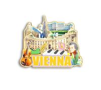 Quwsne Calamita per frigorifero Vienna Austria, souvenir da viaggio in città, regali turistici, 3D, monumenti classici, artigianato fatto a mano, decorazione per la casa, 1487