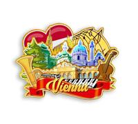 Quwsne Calamita per frigorifero Vienna Austria, souvenir da viaggio in città, regali turistici, 3D, monumenti classici, artigianato fatto a mano, decorazione per la casa -1585