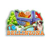 Quwsne Magnete da frigo Bellinzona Svizzera Calamita per frigorifero Città Souvenir di viaggio Regali turistici 3D classici monumenti fatti a mano artigianato decorazioni per la casa -2062