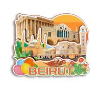 Quwsne Magnete da frigorifero Beirut Libano magnete da frigorifero souvenir da viaggio in città regali turistici 3D classici punti di riferimento artigianali fatti a mano decorazione per la casa -3326