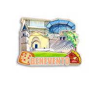 Quwsne Magnete da frigorifero Benevento Italia, souvenir da viaggio, regali turistici 3D classici monumenti artigianali fatti a mano, decorazione per la casa - 1191