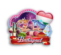 Quwsne Magnete da frigorifero Budapest Ungheria magnete da frigorifero souvenir da viaggio città regali turistici 3D classici punti di riferimento artigianali fatti a mano decorazione domestica -2138