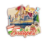 Quwsne Magnete da frigorifero Budapest Ungheria magnete da frigorifero souvenir da viaggio città regali turistici 3D classici punti di riferimento artigianali fatti a mano decorazione della casa -3926