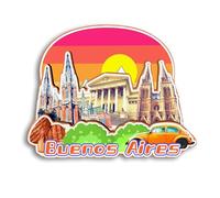 Quwsne Magnete da frigorifero Buenos Aires Argentina Magnete da frigorifero souvenir da viaggio in città regali turistici 3D classici punti di riferimento artigianali fatti a mano decorazione per la