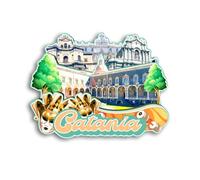 Quwsne Magnete da frigorifero Catania Italia magnete da frigorifero souvenir di viaggio città regali turistici 3D classici punti di riferimento artigianali fatti a mano decorazione domestica - 1091