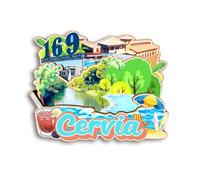 Quwsne Magnete da frigorifero Cervia Italia, souvenir da viaggio in città, regali turistici, 3D, monumenti classici, artigianato fatto a mano, decorazione per la casa, 1084