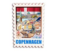 Quwsne Magnete da Frigorifero Copenaghen Danimarca Città Viaggi Souvenir Regali Turistici 3D Monumenti classici Artigianato Fatto A Mano Decorazione Domestica -3898